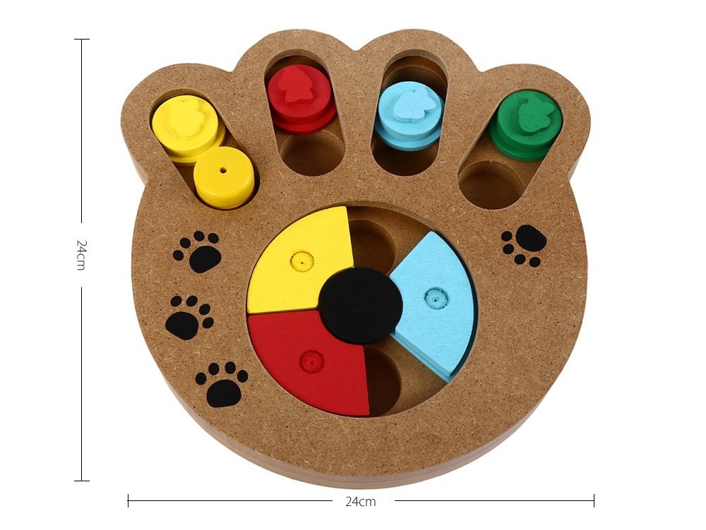 Wooden Paw-Shaped Treat Toy – Fun & Interactive Pet Training